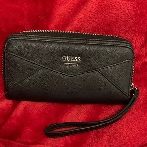 GUESS Black Textured Wristlet
